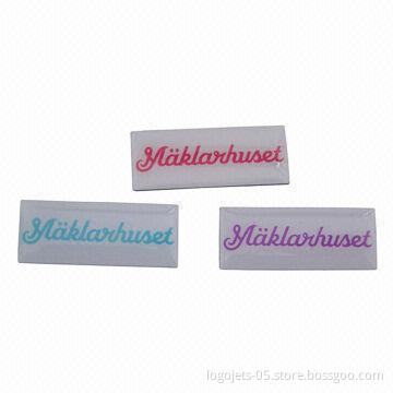 Woven Patch Labels with 2 Ends Folded, Customized Designs Welcomed
